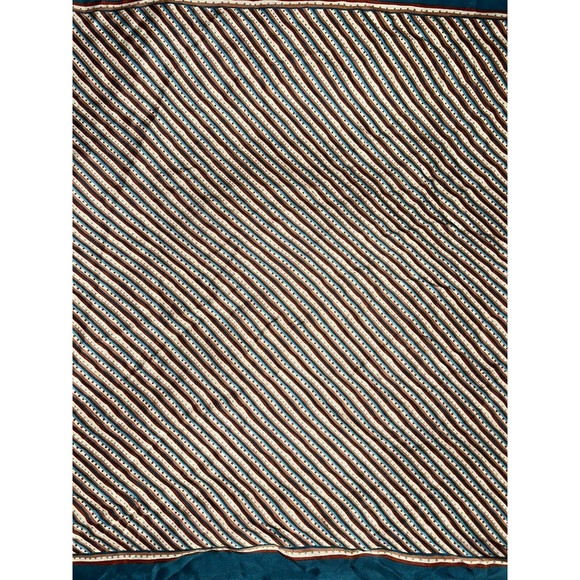 Vintage 70s Cacharel for Glentex Silk Mod Blue Geometric Square Scarf Women’s - Picture 2 of 5